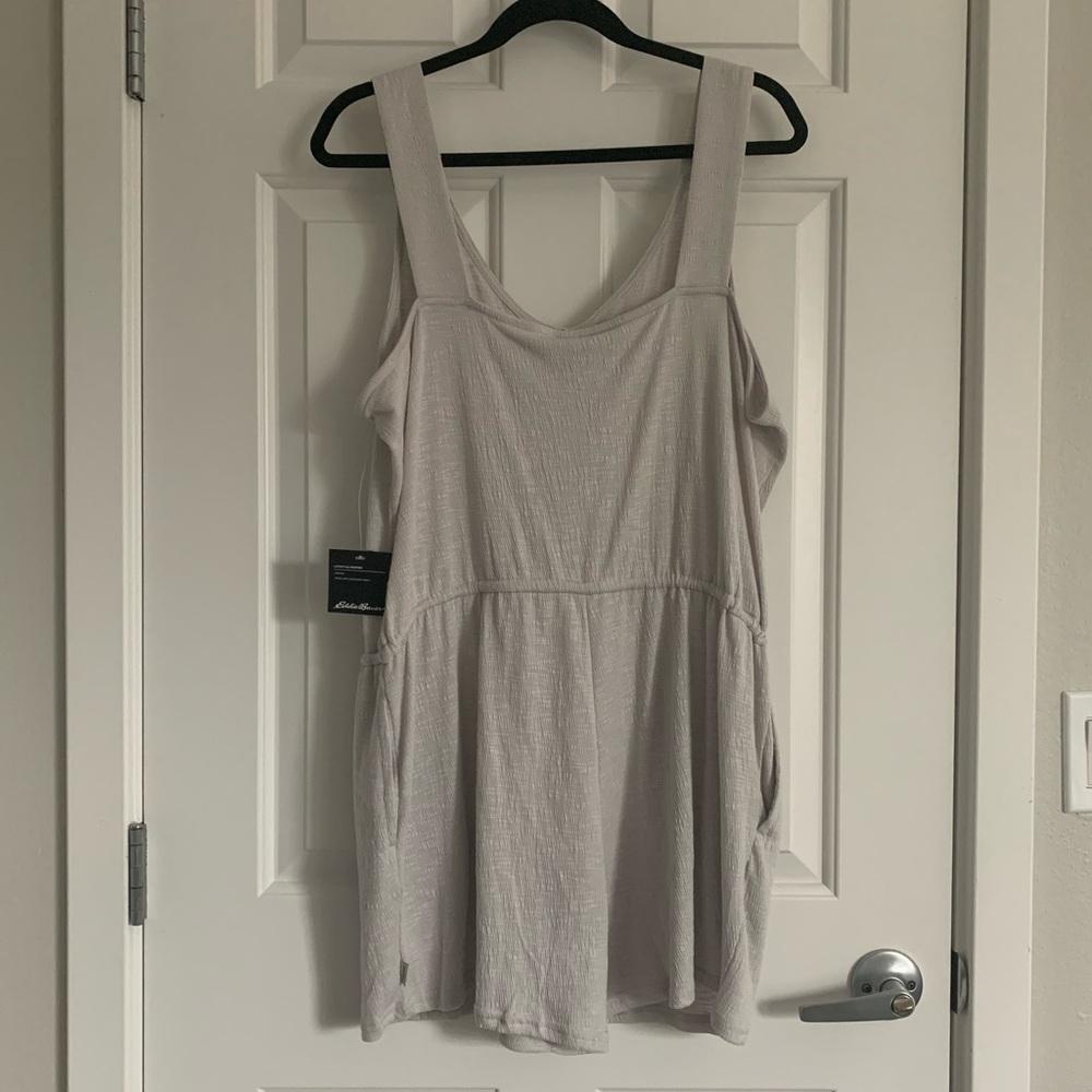 Eddie Bauer Lifestyle Knit Romper - Size L - Chalk Gray‎ - NWT - Picture 2 of 7